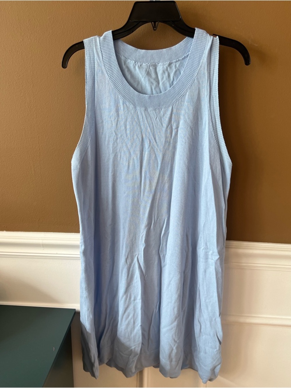 Source Unknown Light Blue Mini Sweater Dress Size L Preppy Country Club Tennis